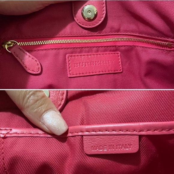 Authenticated Burberry PINK small Haymarket Canter tote EUC - Picture 6 of 10